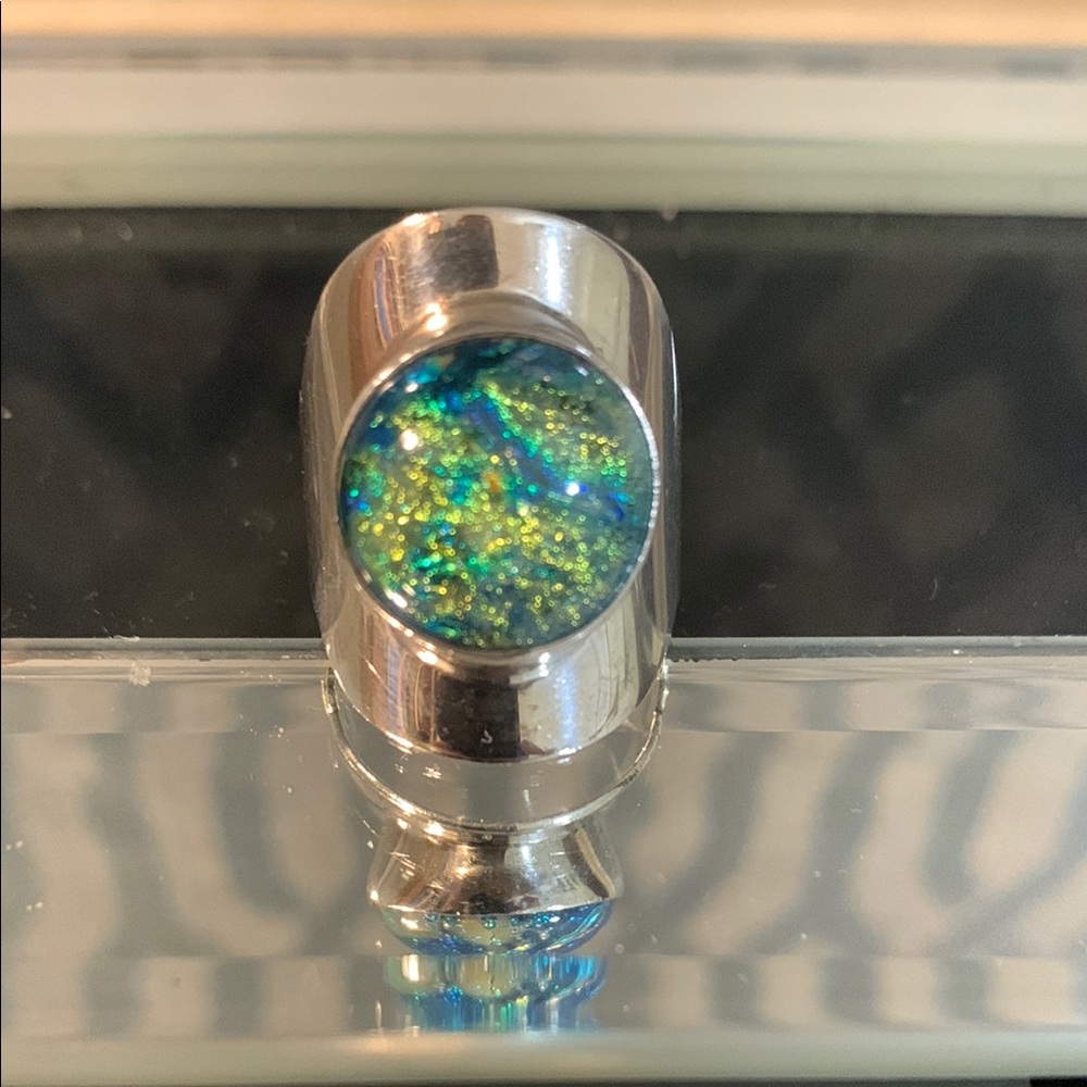 Sterling Silver opal adjustable ring. 5⭐️Seller/Posh Ambassador. Pet/smoke free